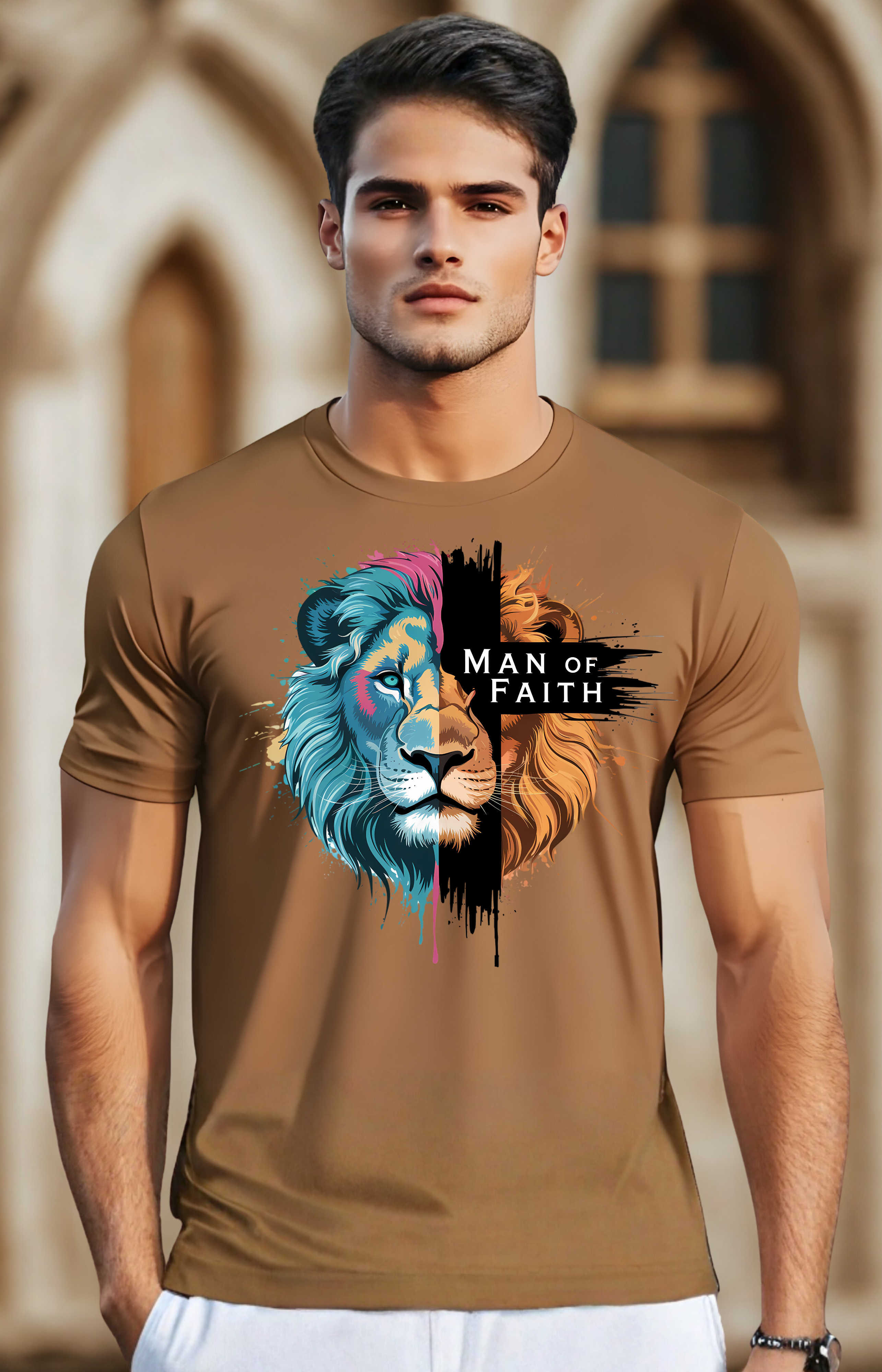 Man of Faith Men’s T-Shirt – Strength & Spirit Edition