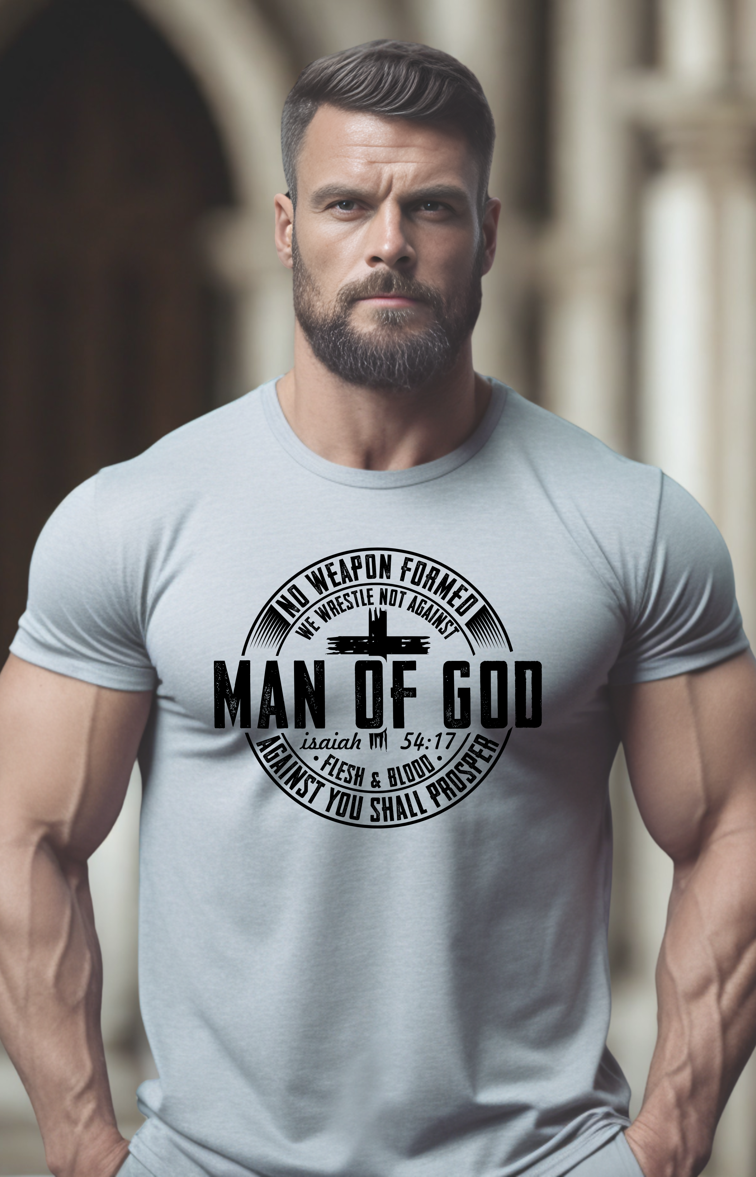 Man of God – Isaiah 54:17 Warrior Scripture Tee