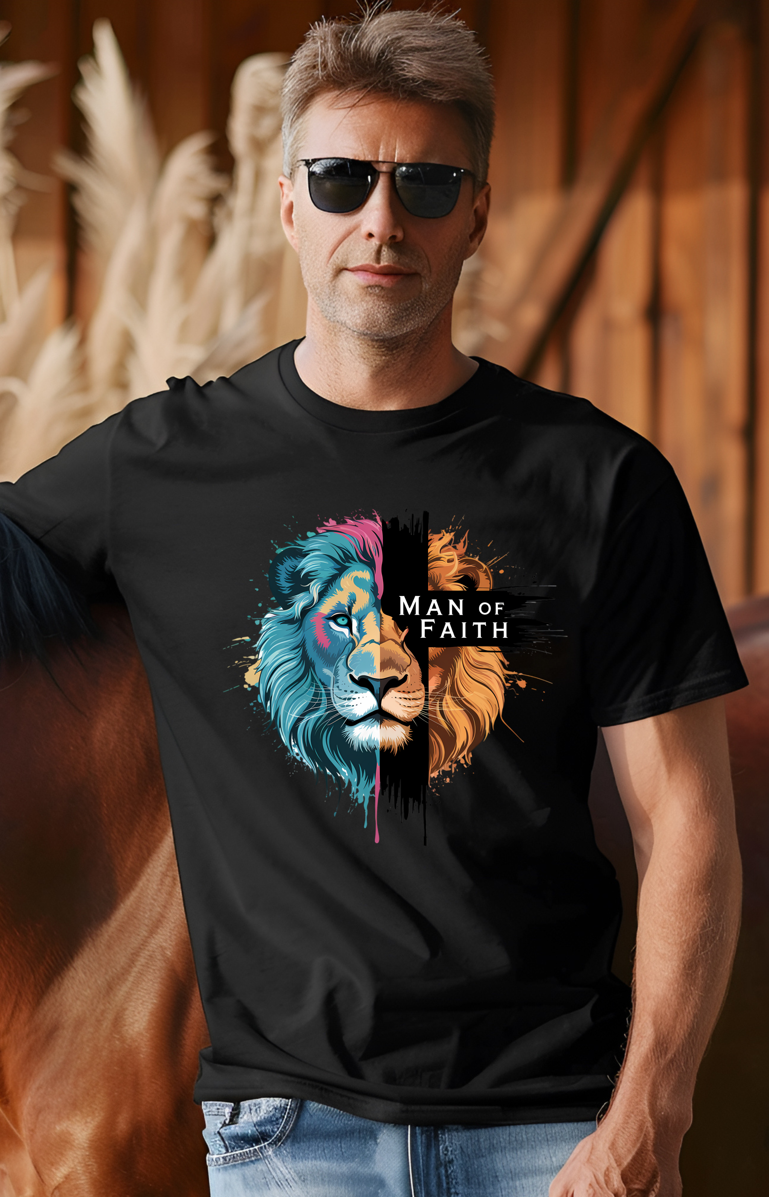 Man of Faith Men’s T-Shirt – Strength & Spirit Edition