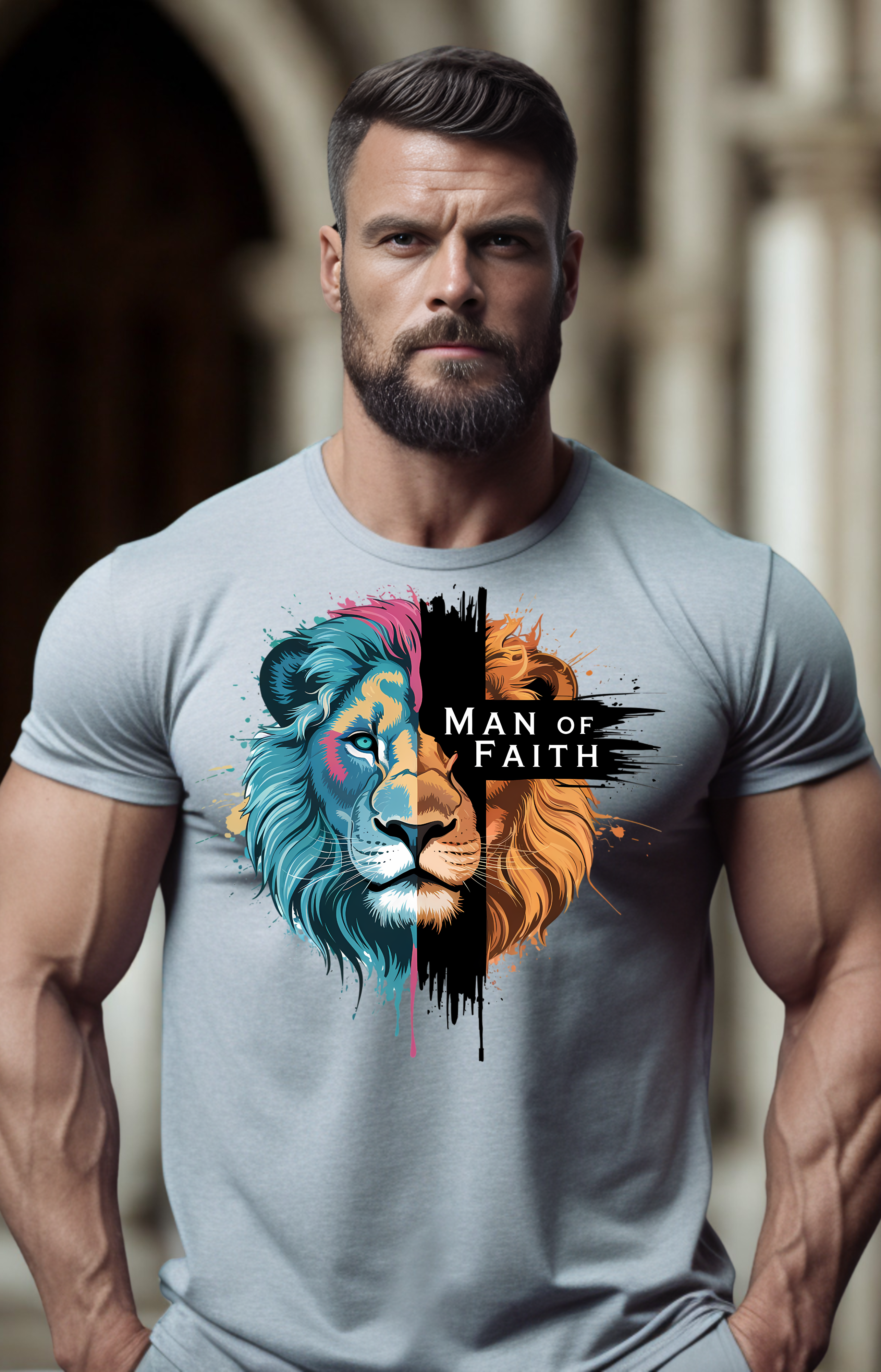 Man of Faith Men’s T-Shirt – Strength & Spirit Edition