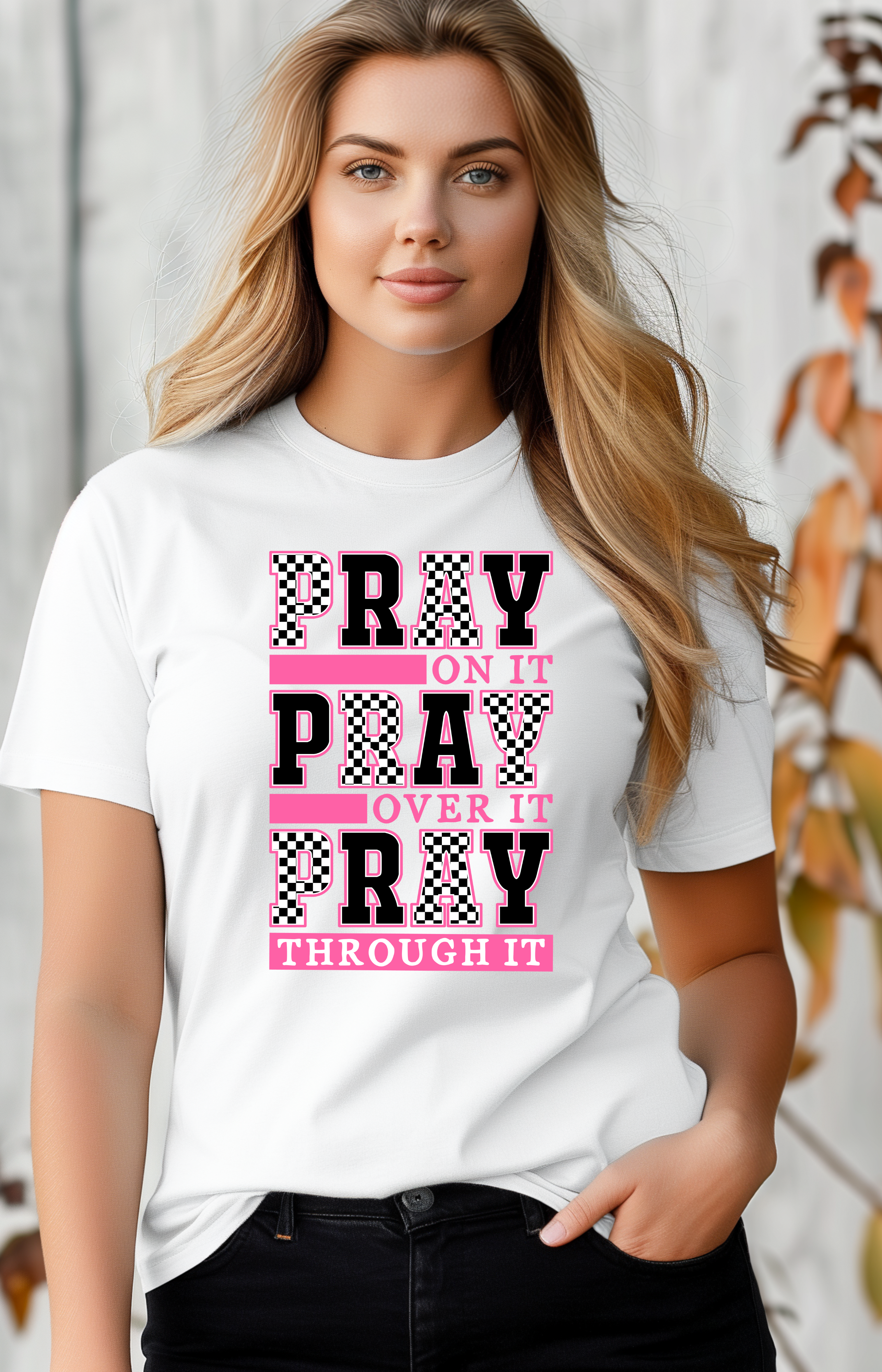 Pray On It, Over It, Through It – Bold Faith Tee
