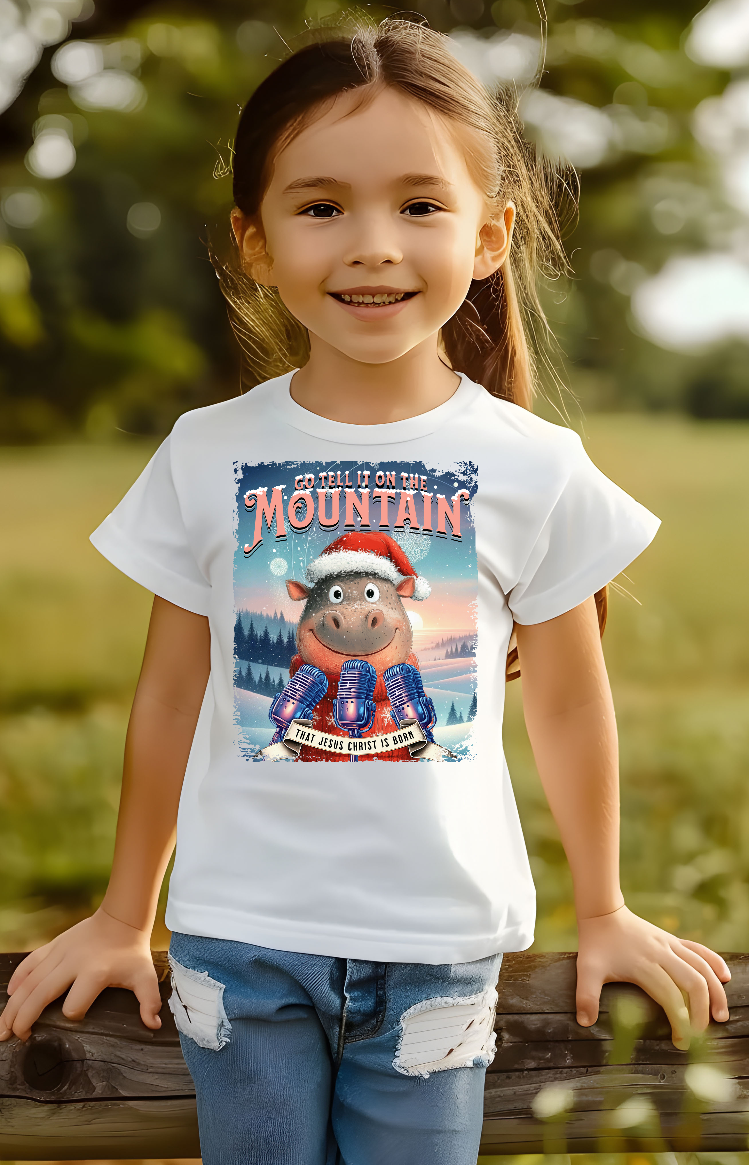 Go Tell It On The Mountain Kids’ Tee – Christmas Faith Edition