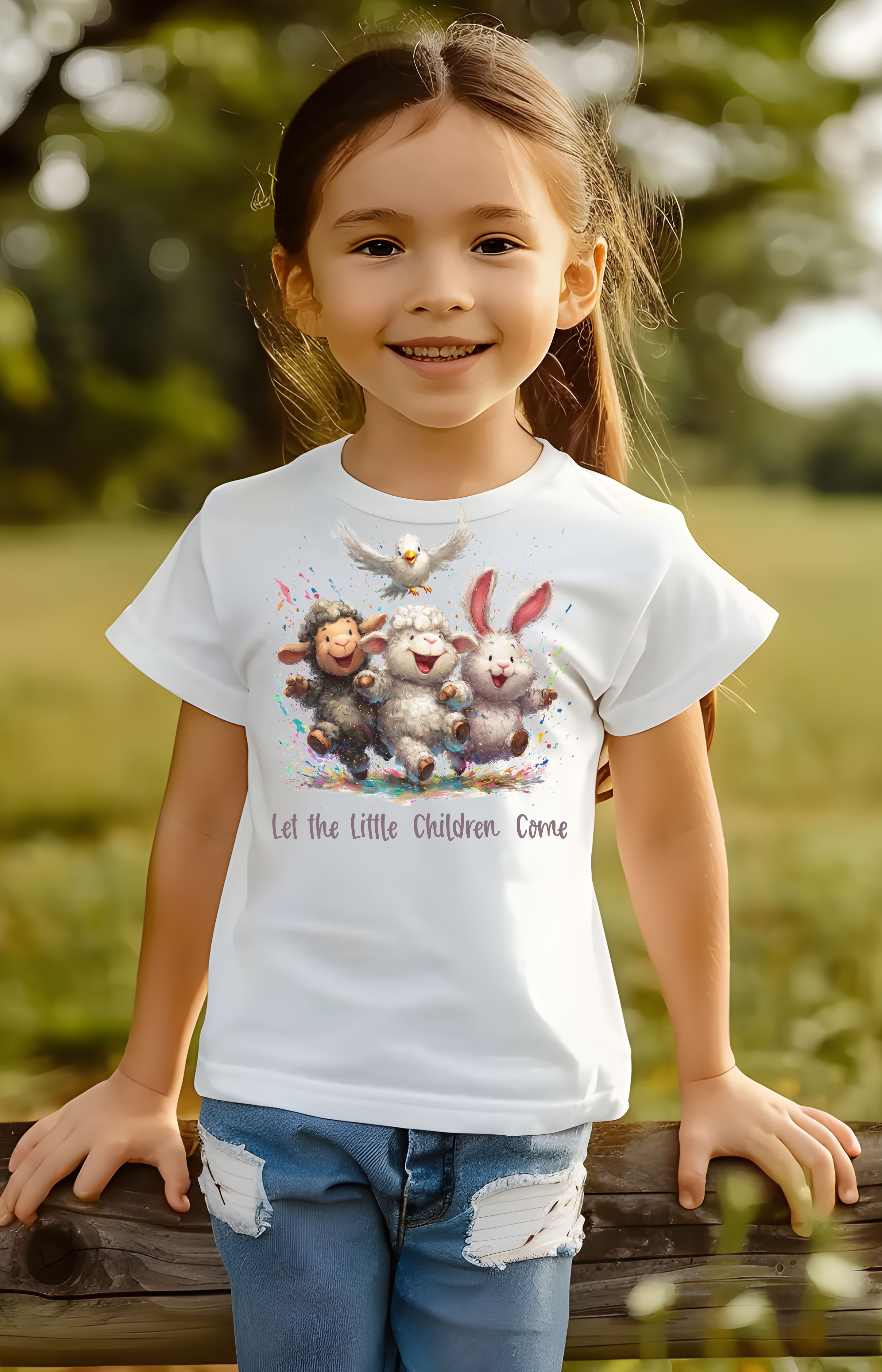 Let the Little Children Come Kids’ Tee – Faith & Joy Edition