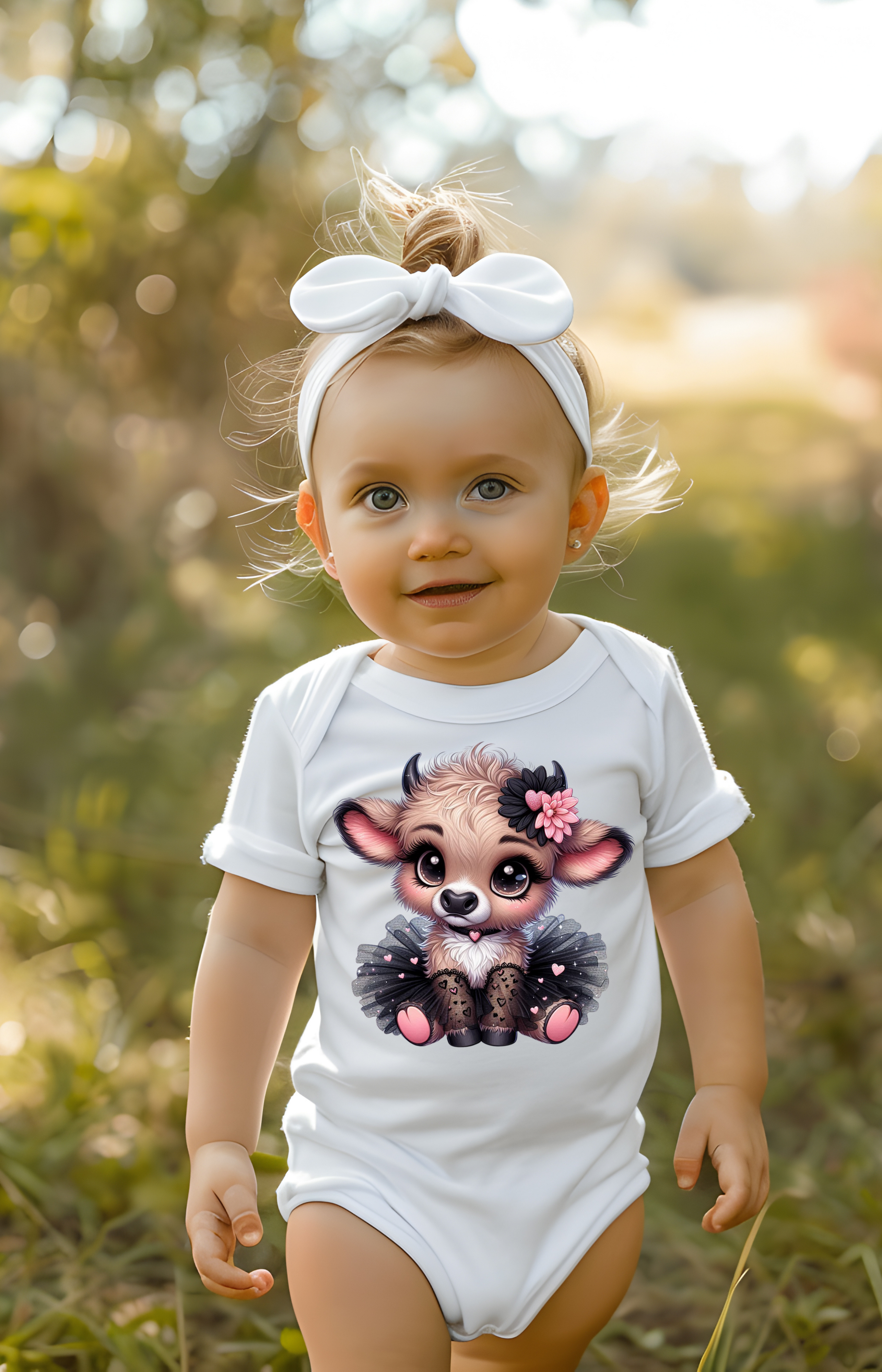 Little Miss Moo-tivated Baby Onesie