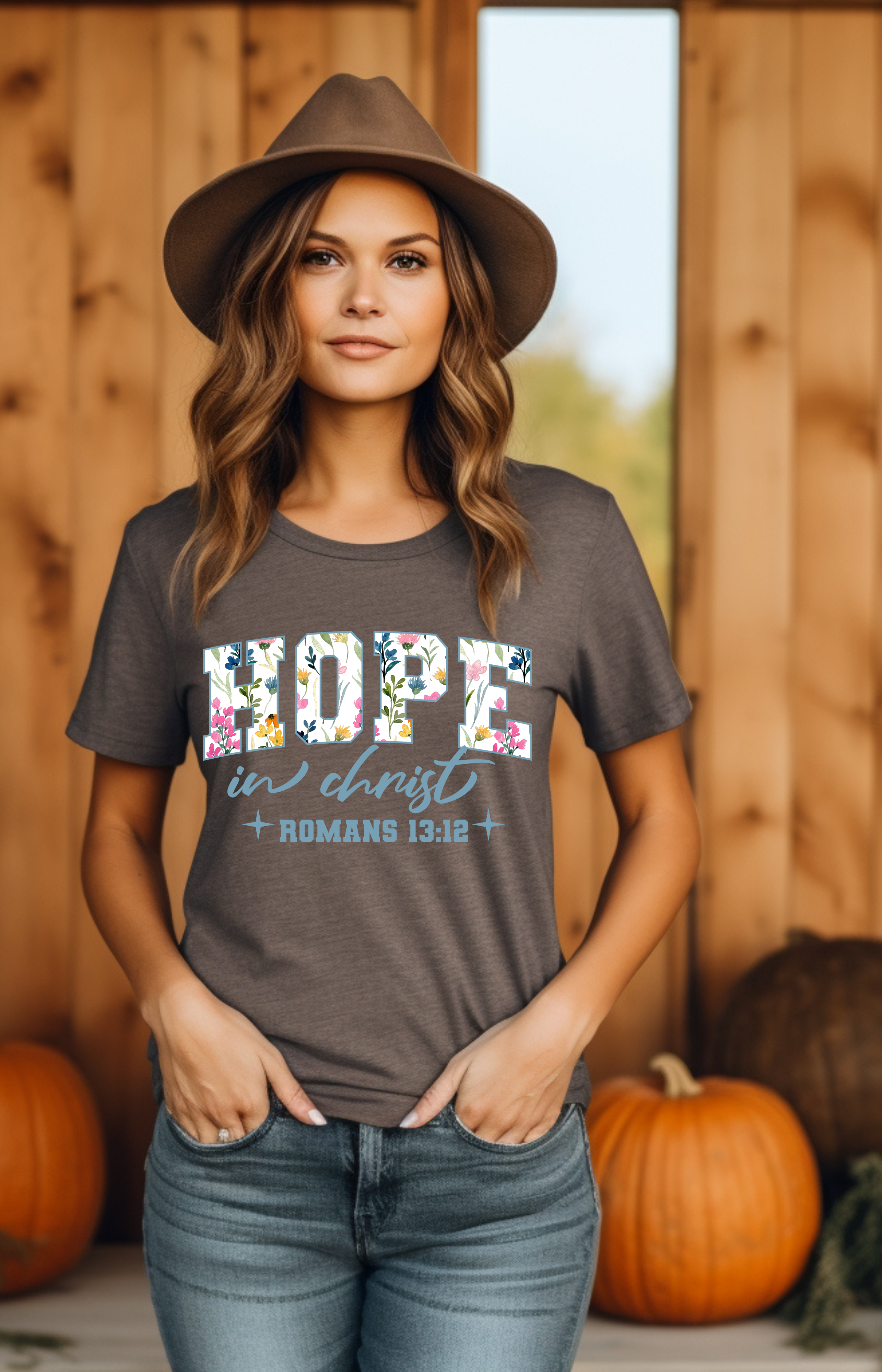 Hope in Christ – Romans 13:12 Floral Christian T-Shirt