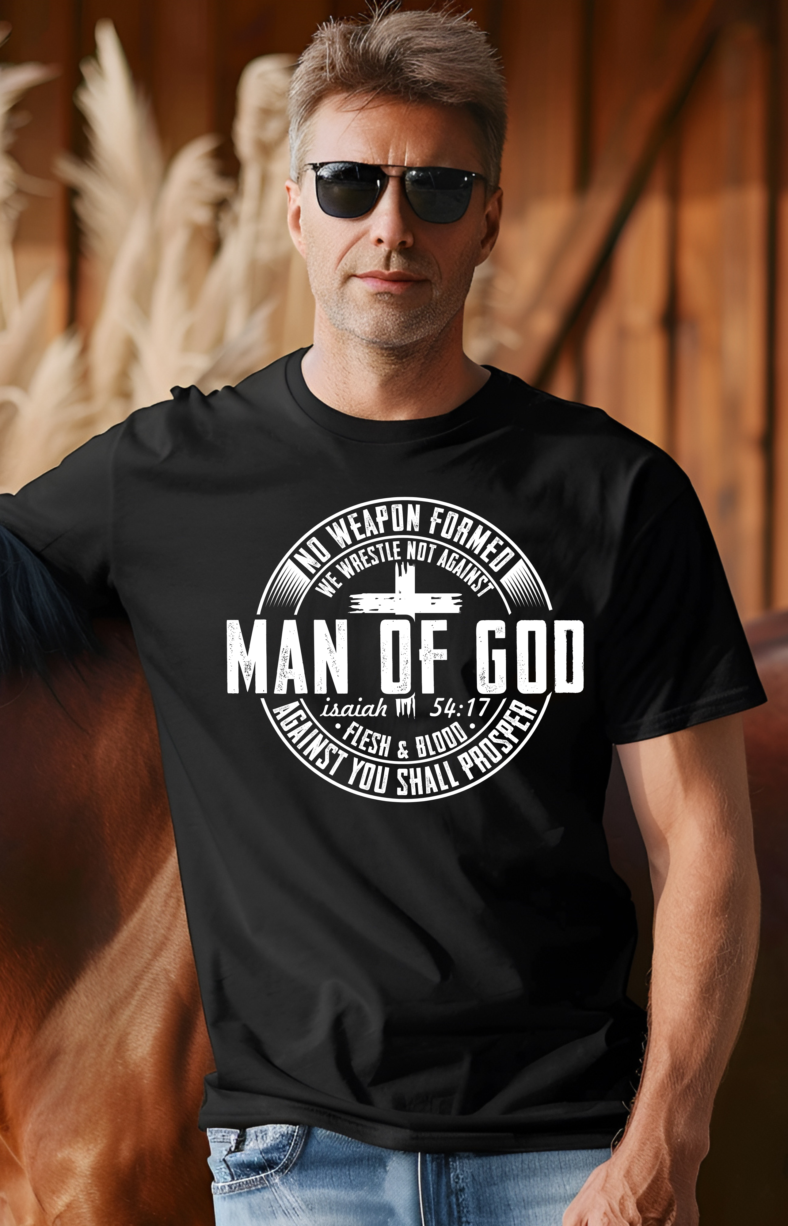 Man of God – Isaiah 54:17 Warrior Scripture Tee