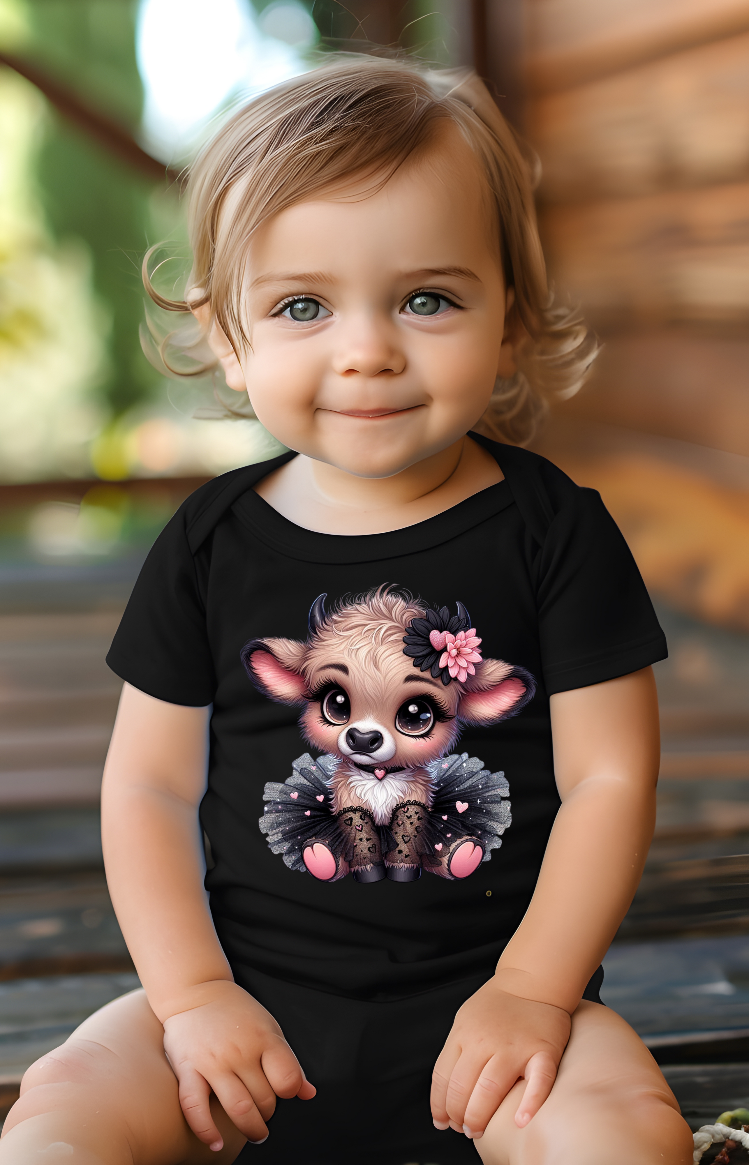 Little Miss Moo-tivated Baby Onesie