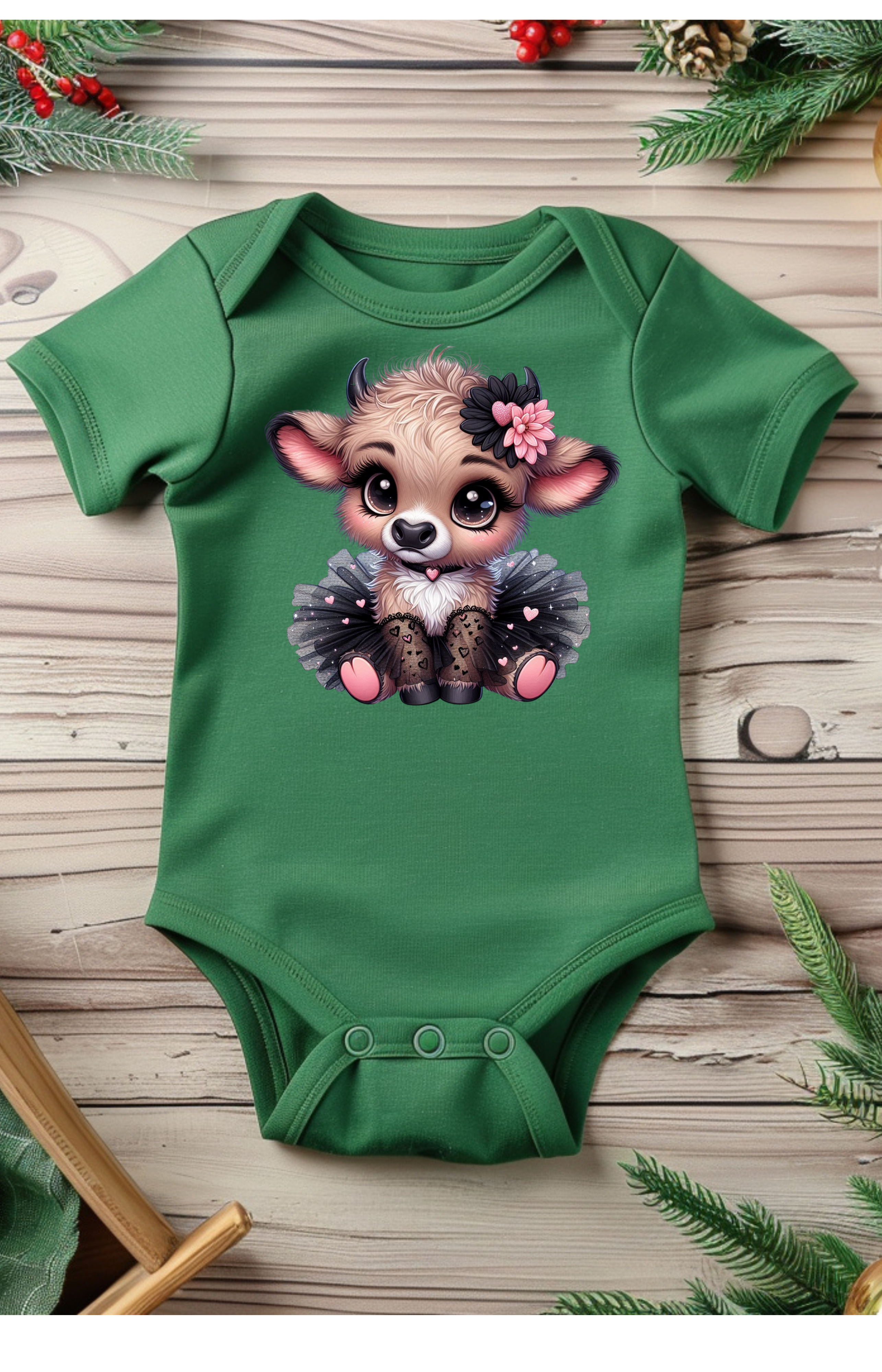 Little Miss Moo-tivated Baby Onesie