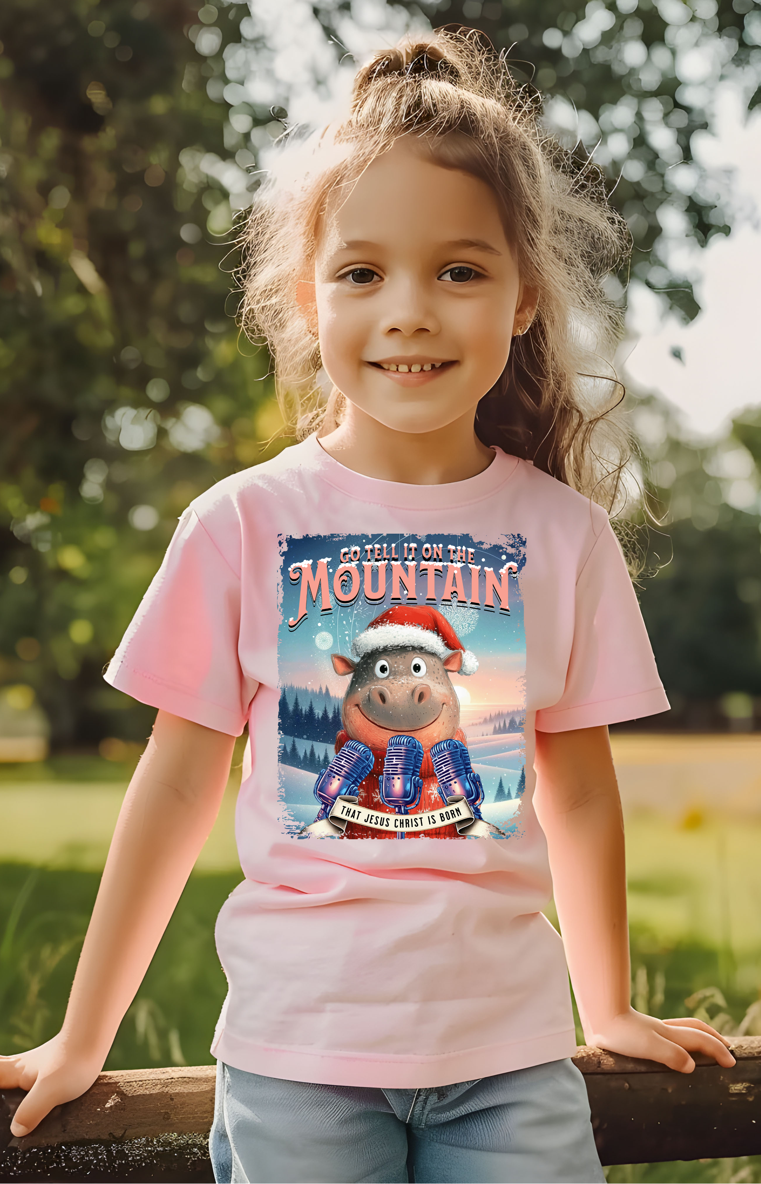 Go Tell It On The Mountain Kids’ Tee – Christmas Faith Edition