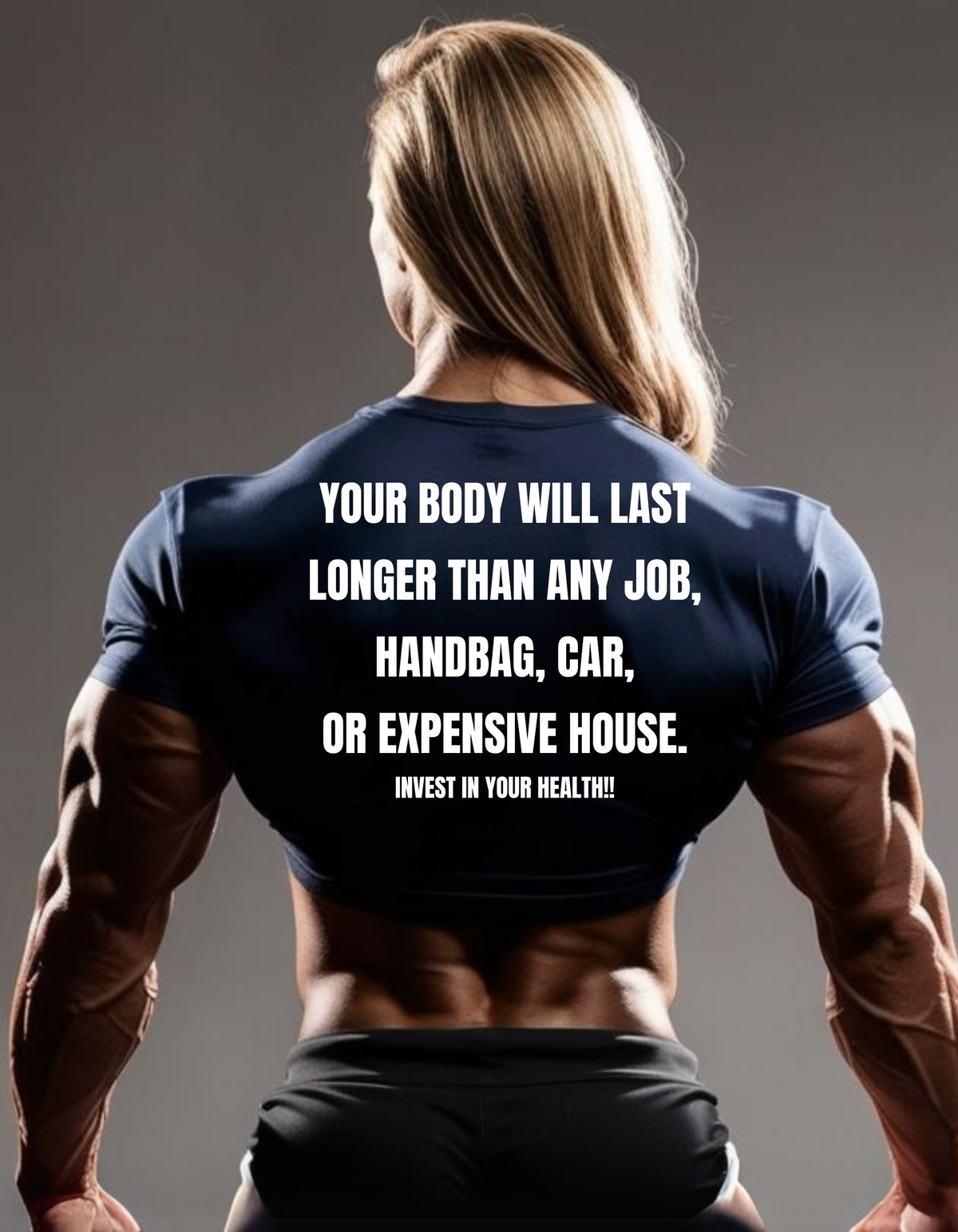 Invest in Your Health Tee – Bold Reminder Gym Shirt
