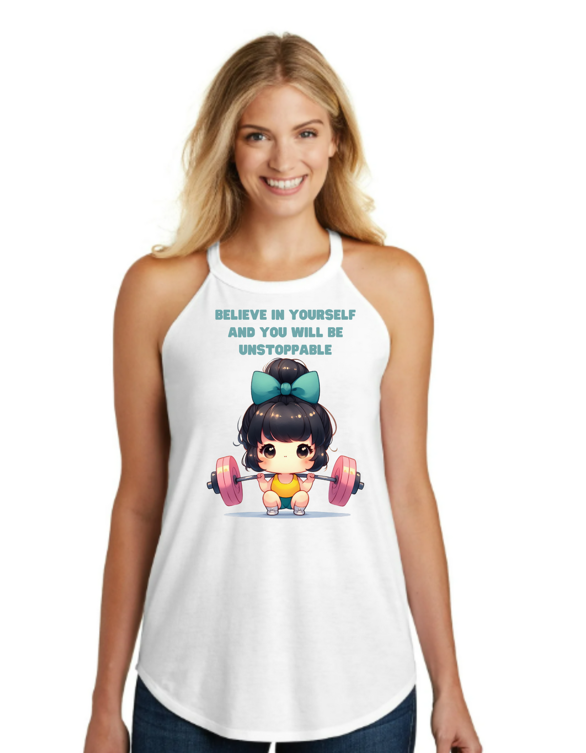 Believe In Yourself Gym Tri Rocker Tank