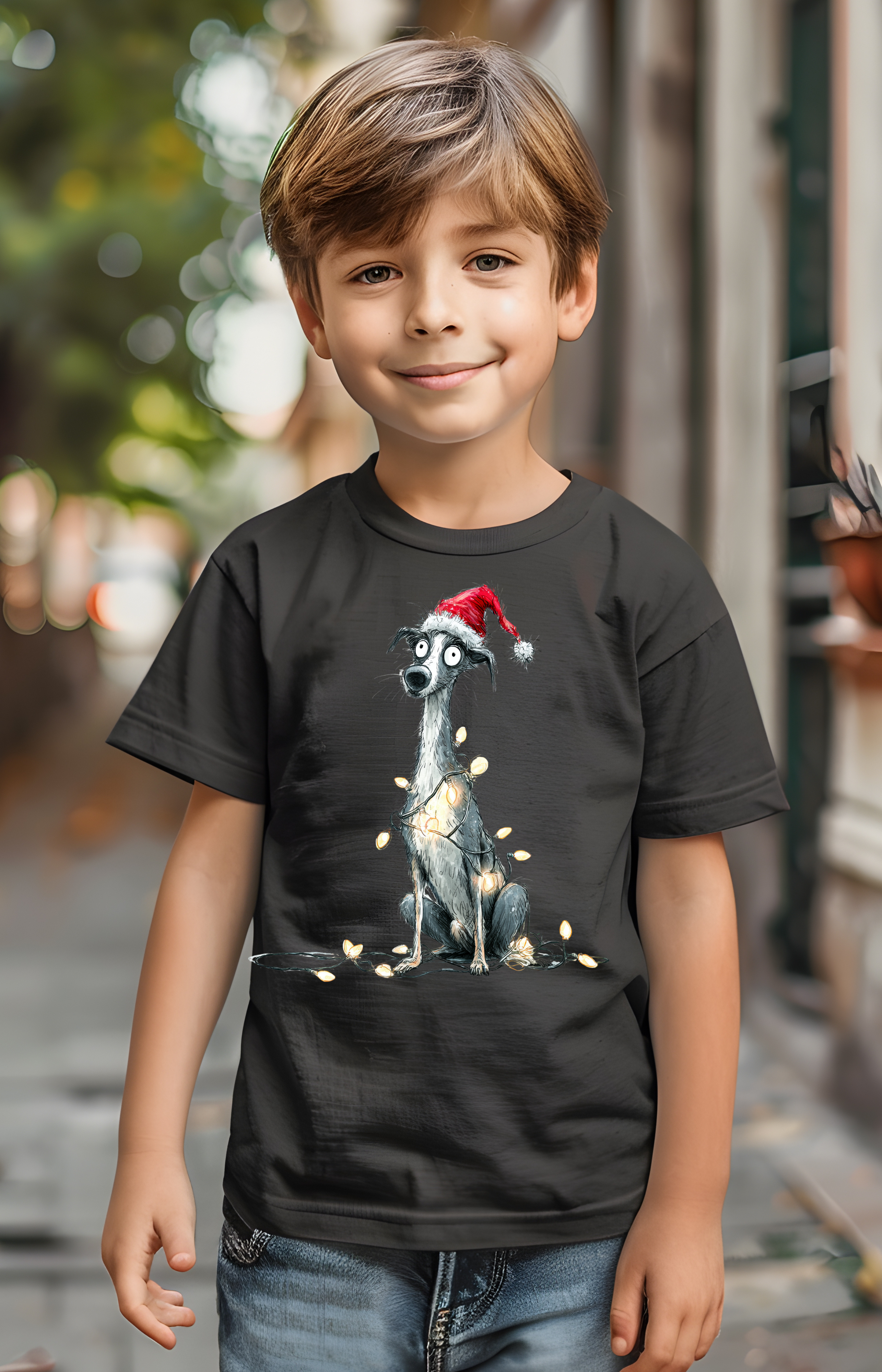 Tangled Pup Christmas T-Shirt – Stay Pawsitive, Even When You’re a Mess
