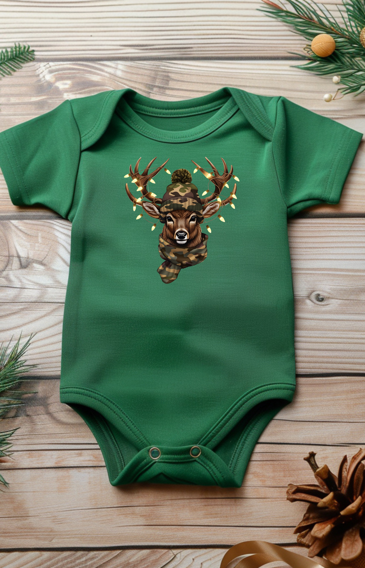 Camo Buck – Little Hunter Holiday Onesie
