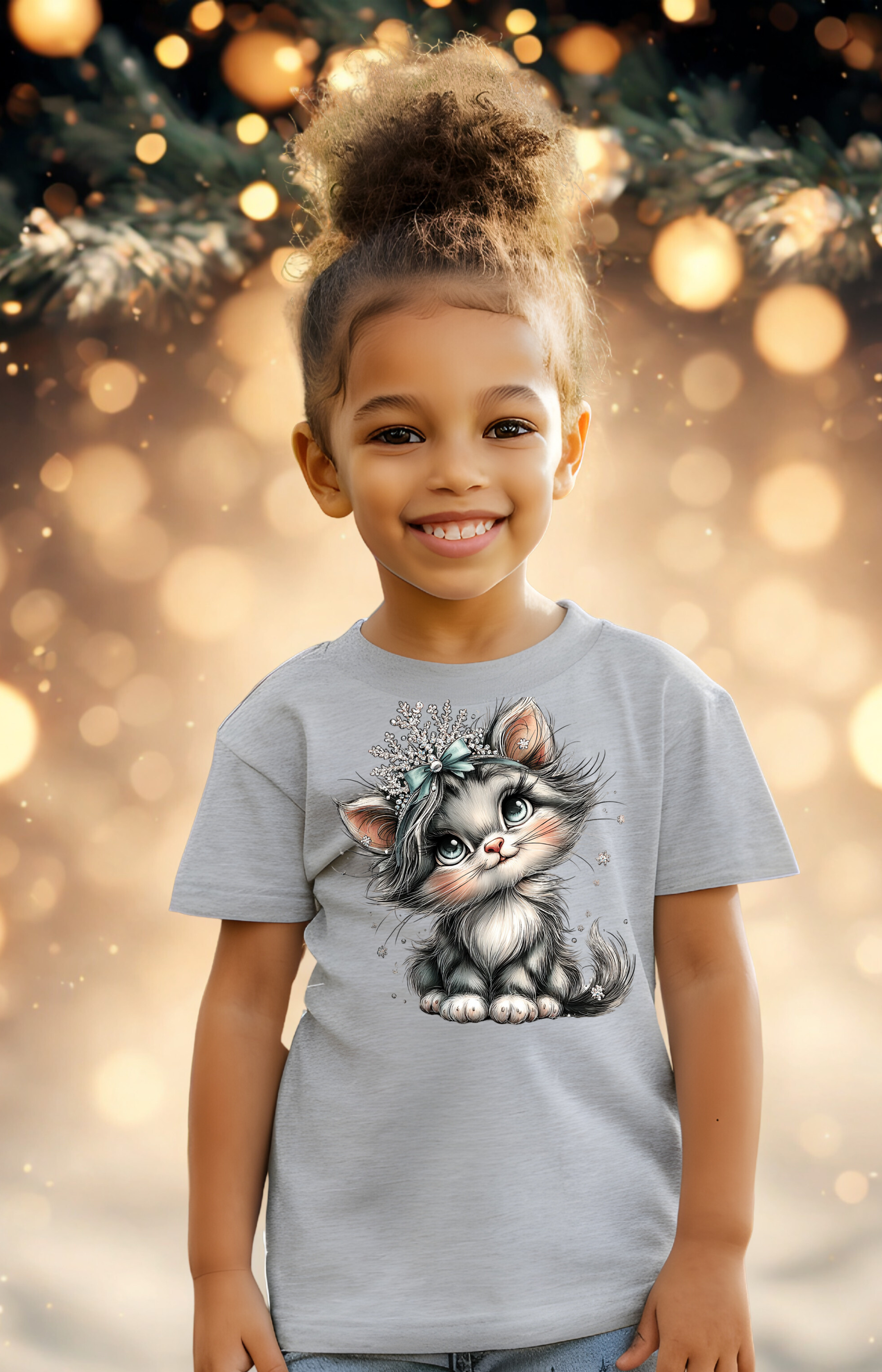 Snowflake Kitty T-Shirt – Sparkle with Kindness