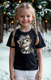 Snowflake Kitty T-Shirt – Sparkle with Kindness