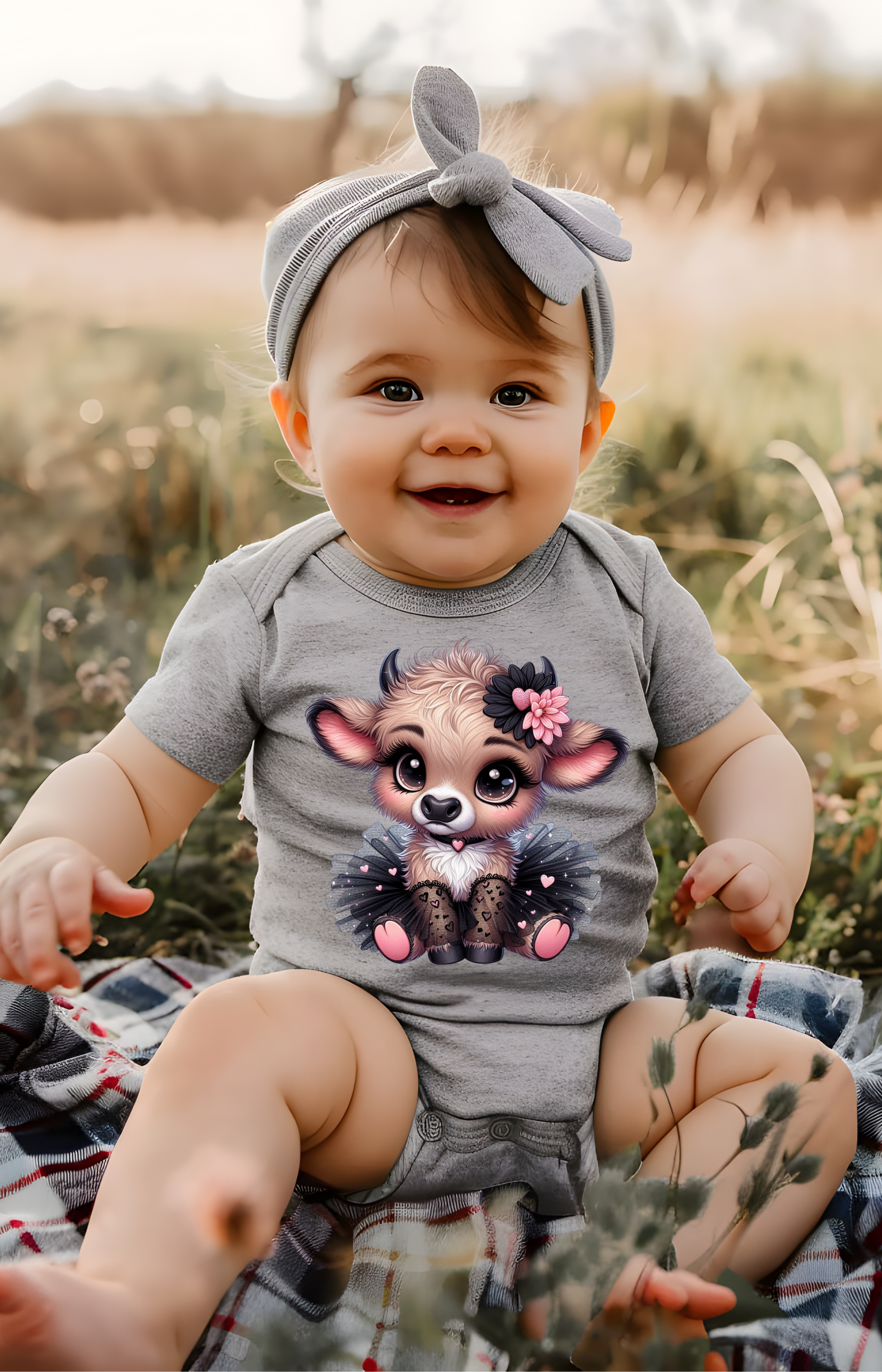 Little Miss Moo-tivated Baby Onesie