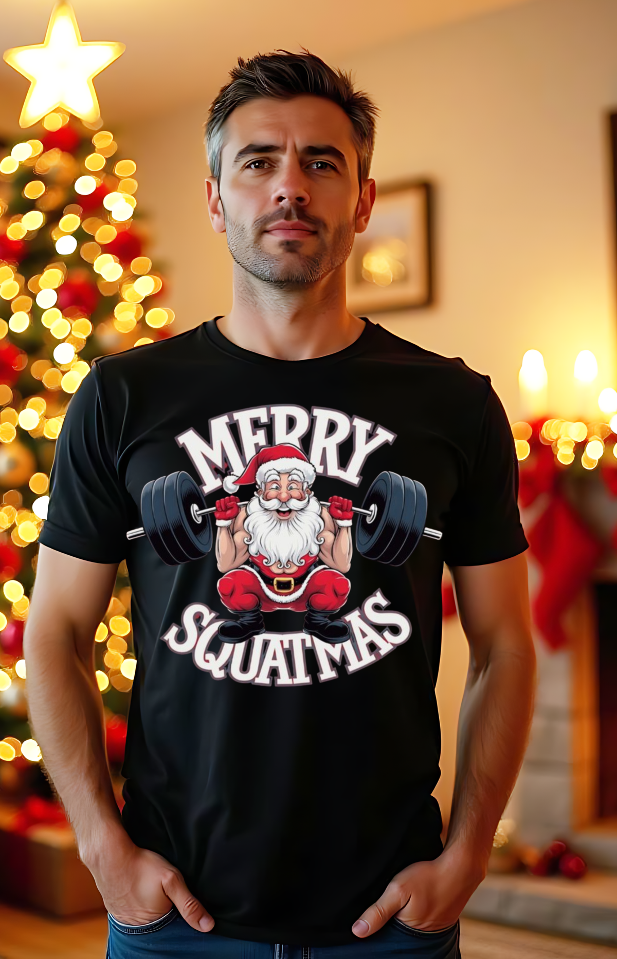 Merry Squatmas T-shirt 🎅🏋️‍♂️ Lift, Laugh & Stay Merry