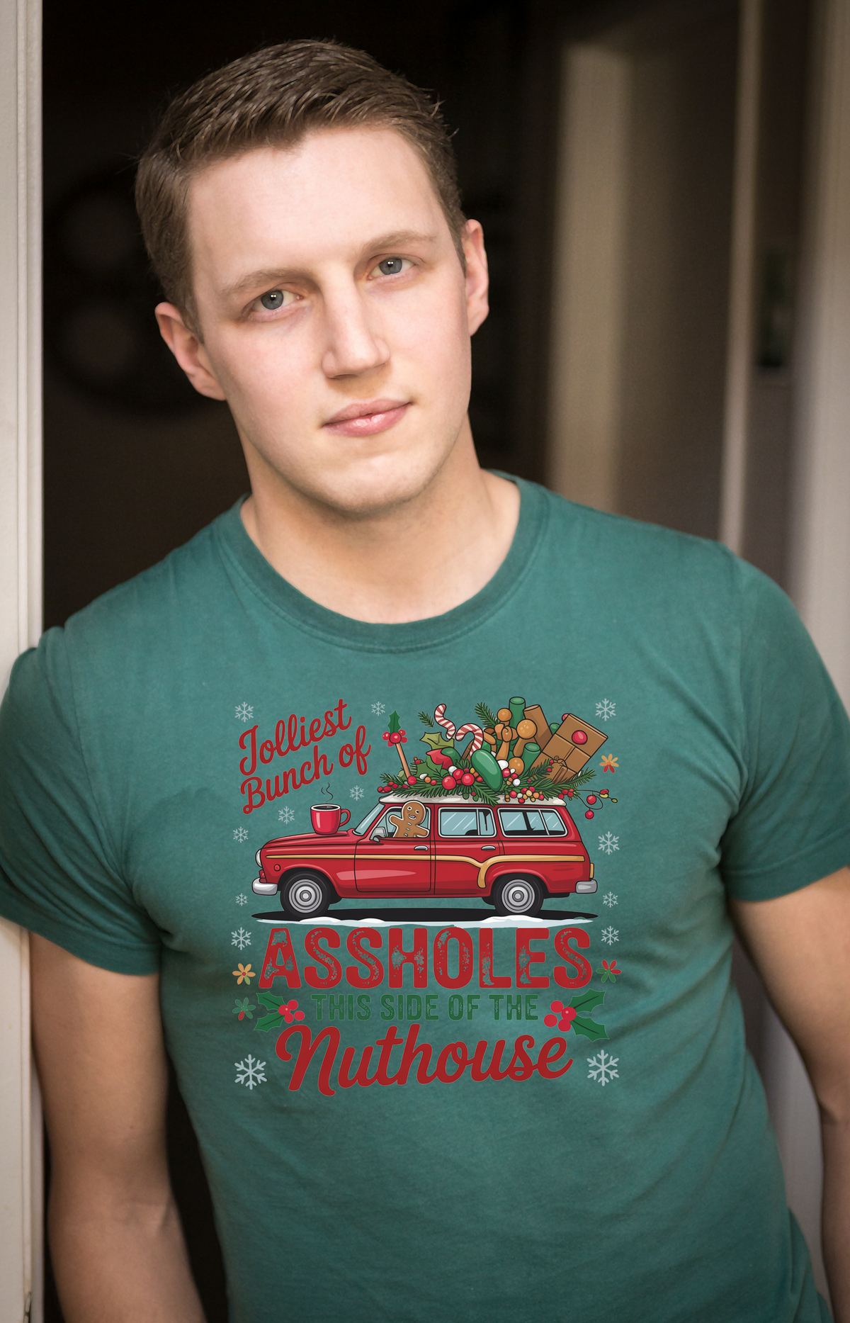 Jolliest Bunch of Aholes T-shirt 🎄😂 Holiday Chaos Crew Edition**
