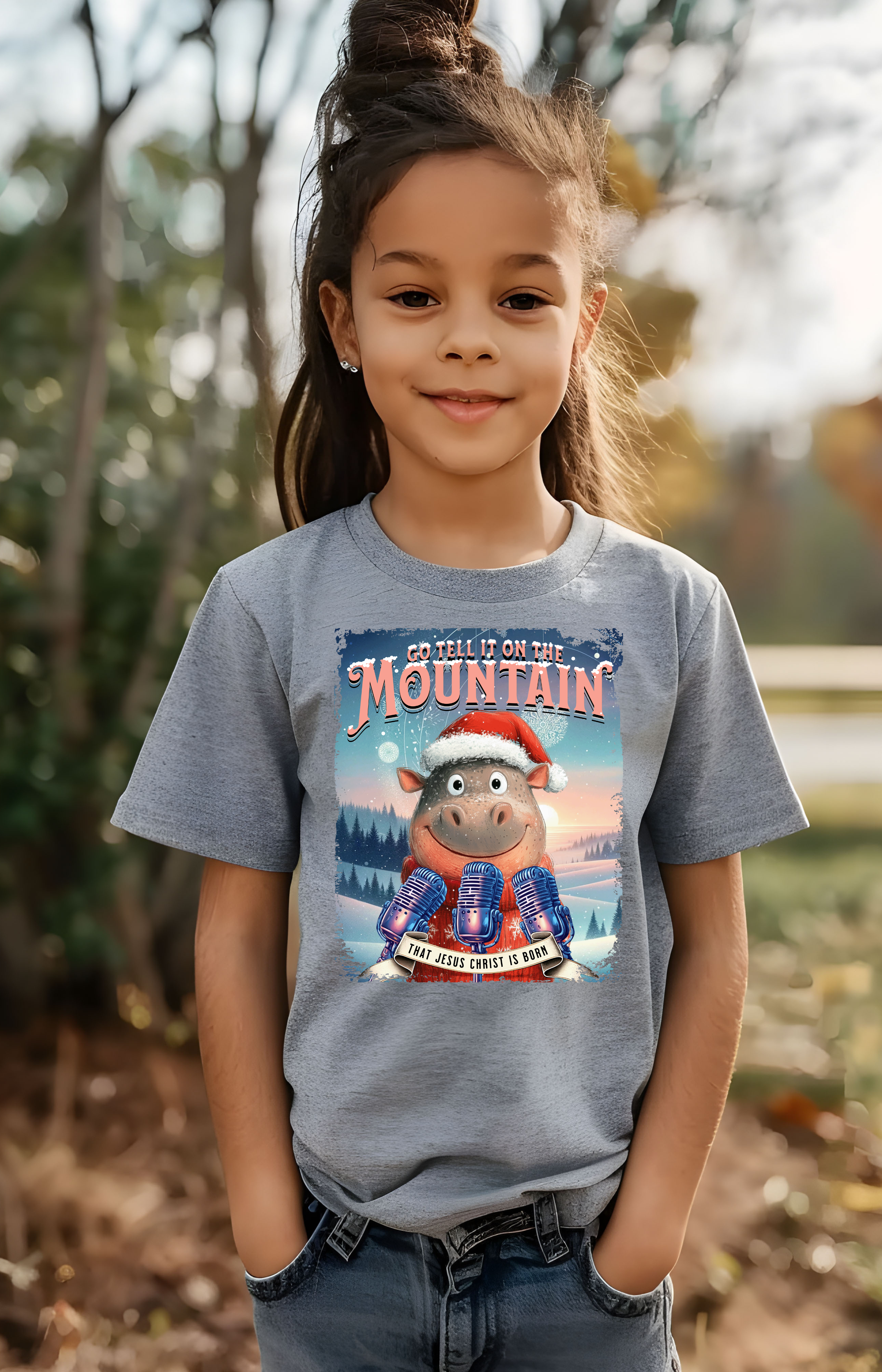 Go Tell It On The Mountain Kids’ Tee – Christmas Faith Edition