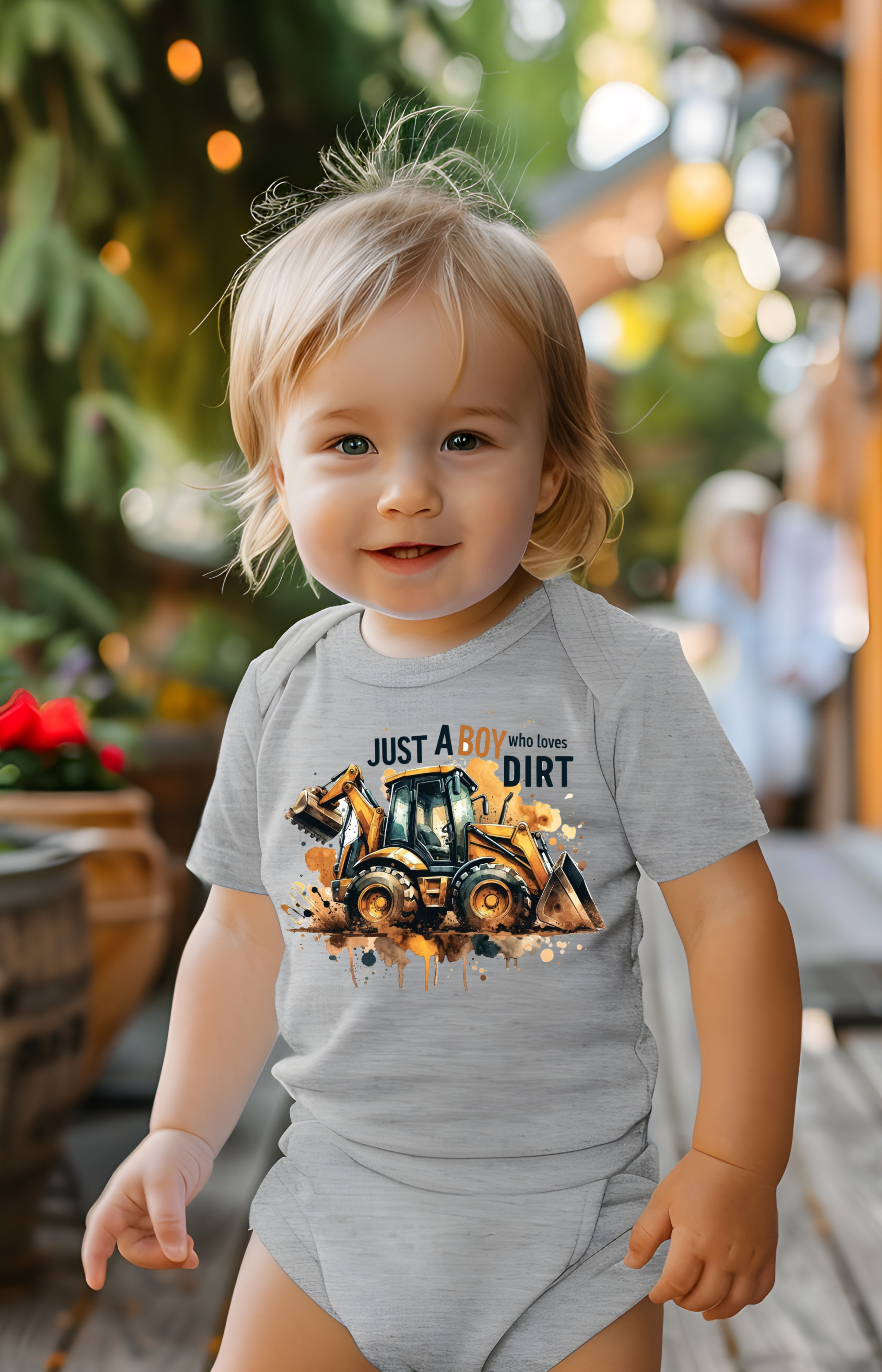 Just a Boy Who Loves Dirt Baby Onesie