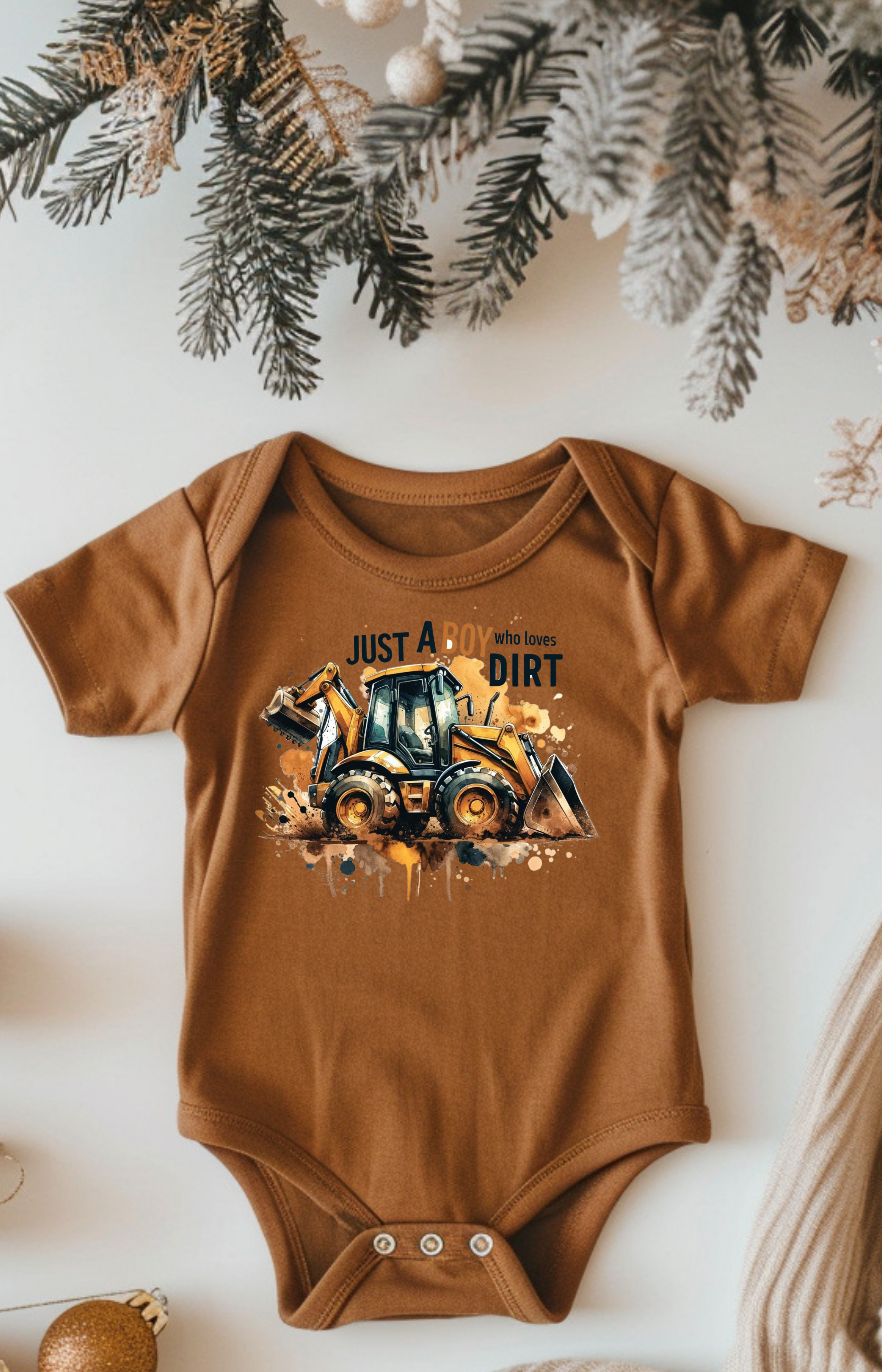 Just a Boy Who Loves Dirt Baby Onesie