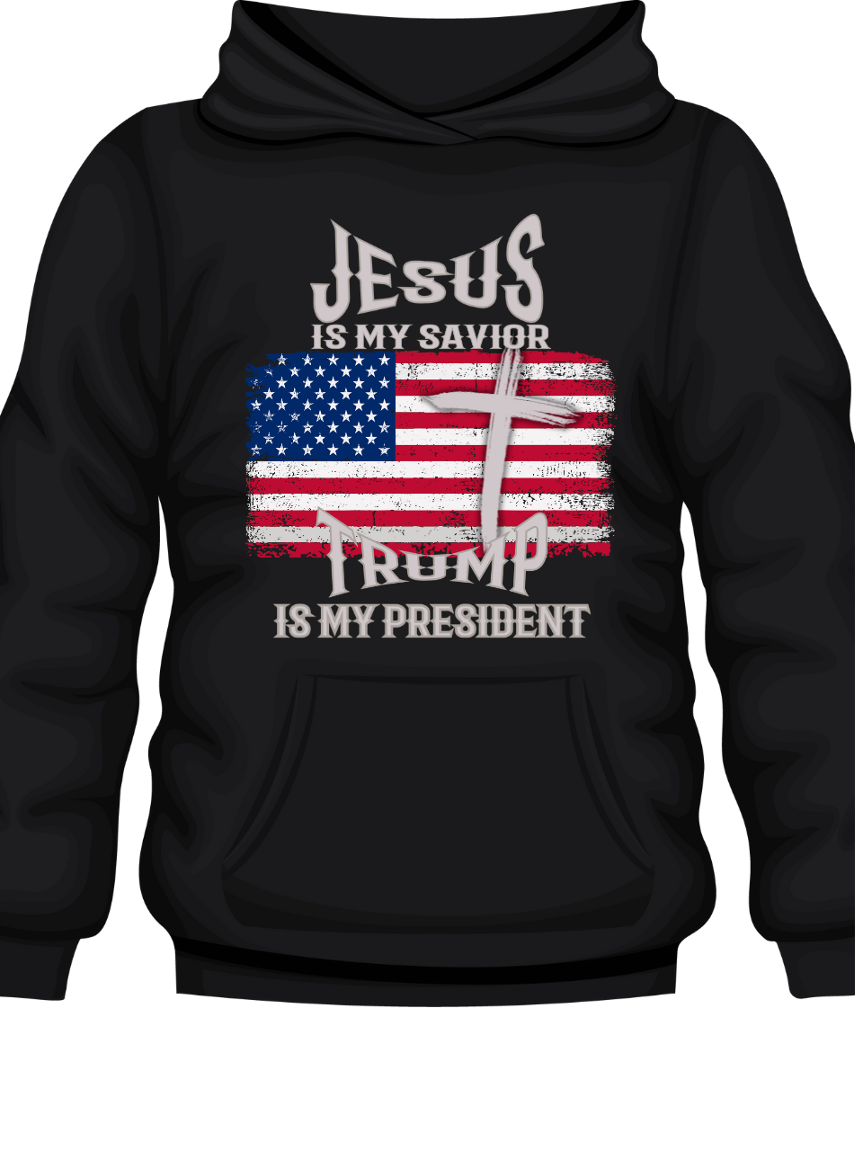 Sweat à capuche Jésus est mon sauveur, Trump est mon président 