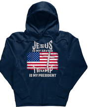 Sweat à capuche Jésus est mon sauveur, Trump est mon président 