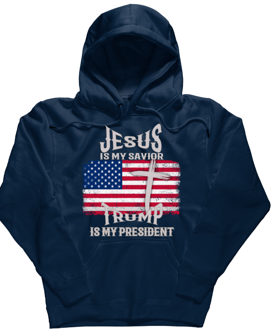 Sweat à capuche Jésus est mon sauveur, Trump est mon président 