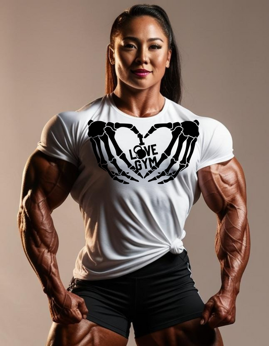 Skeleton Hands "I Love Gym" Tee