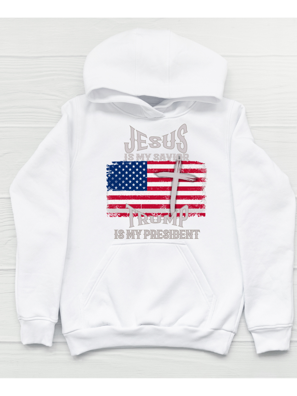 Sweat à capuche Jésus est mon sauveur, Trump est mon président 