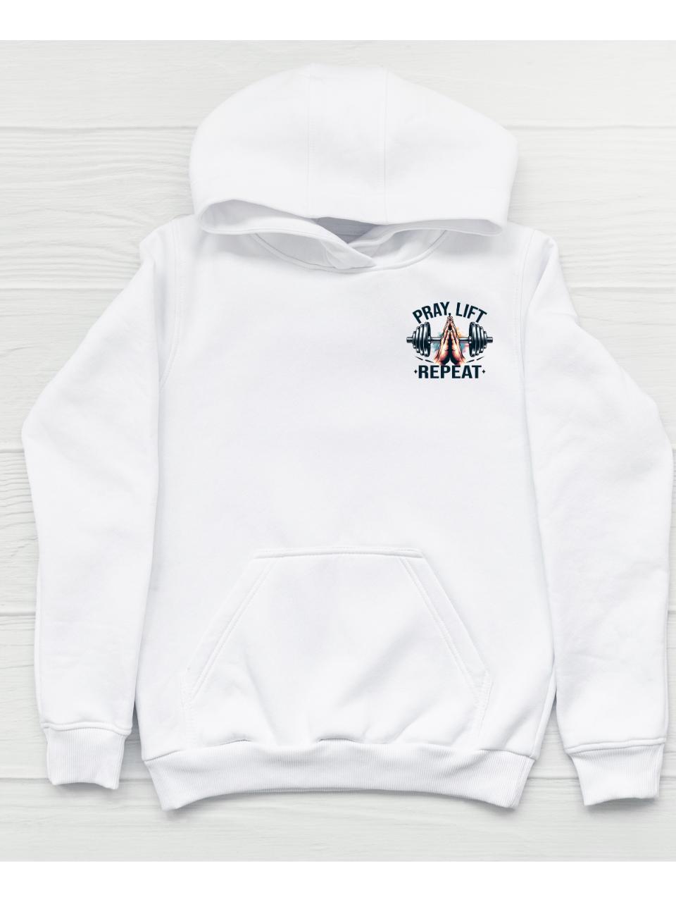 Sweat à capuche « Priez, élevez, répétez » 